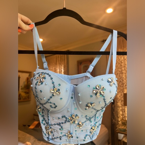 Feelin' Flawless Embellished Bustier | Blue rhinestone bustier top - Picture 5 of 12